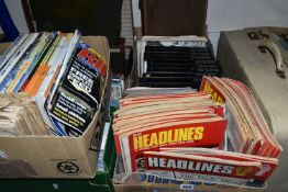 FOUR BOXES AND Three old Suitcases containing a large collection of Periodicals and Magazines to