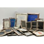 A BOX OF ASSORTED SILVER PLATED PHOTO FRAMES, twenty four frames varying in size, together with a '