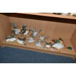 THREE GROUPS OF CERAMIC 'FLYING DUCK' WALL PLAQUES, comprising two Beswick ducks 596-4 and 5960 (