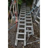 A YOUNGMAN ALUMINIUM 26 RUNG EXTENSION LADDER, a Stairmaster 18 rung extension ladder, and a