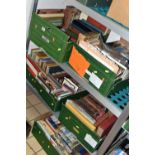 FIVE BOXES OF BOOKS, containing approximately 185 miscellaneous titles in hardback and paperback