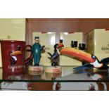 EIGHT BOXED GUINNESS COLLECTABLES, comprising Enesco figures: Ostrich G0039, Pelican G0040,