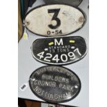 THREE CAST RAILWAY SIGNS, comprising a Midland 'Standard 13 Tons' wagon plate, an oval bridge