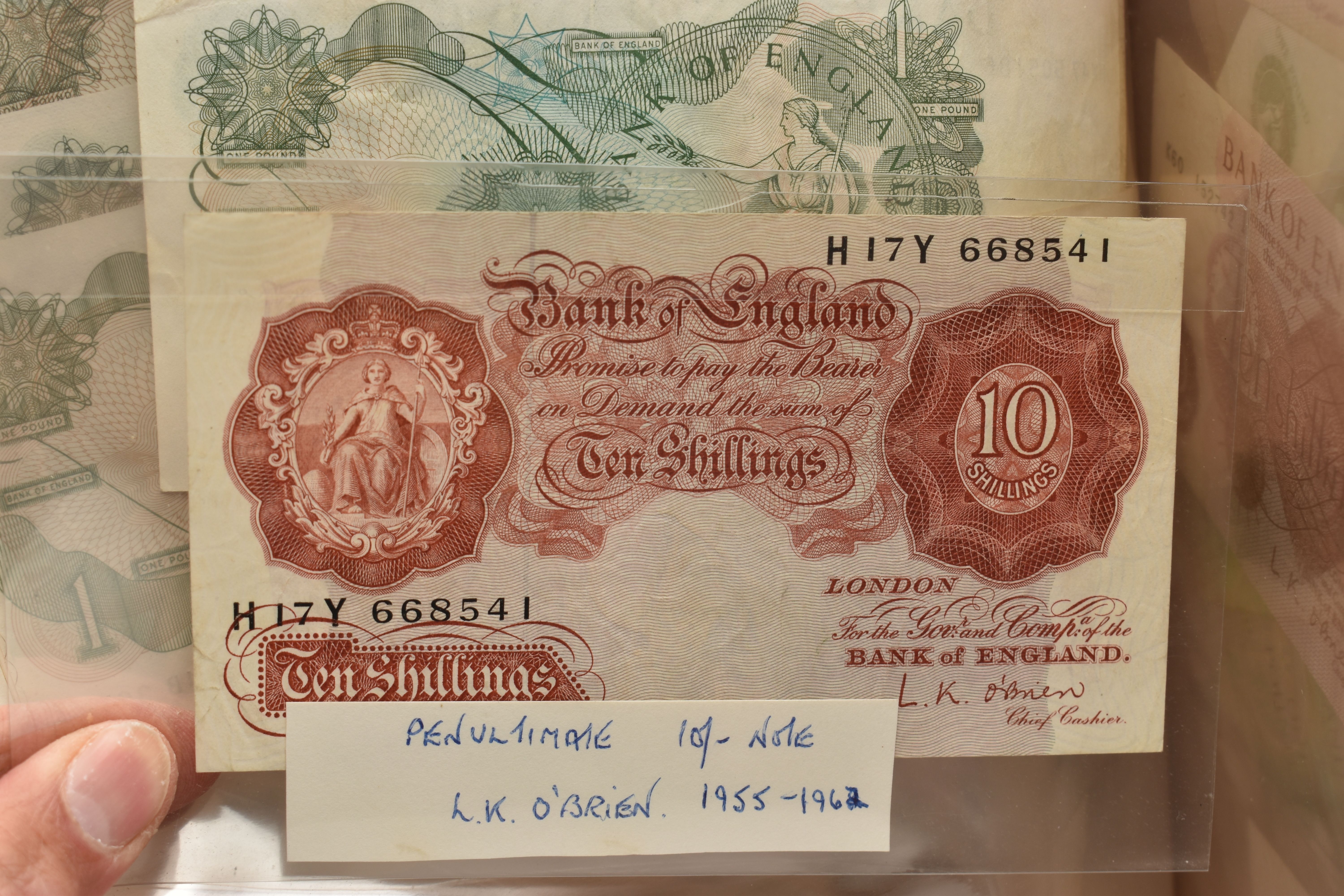 A BANKNOTE ALBUM OF MAINLY BANK OF ENGLAND NOTES, to include early Bradbury 1917 £1 E28, a Pre - Image 11 of 15
