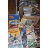 THREE BOXES OF COMICS & MAGAZINES to include Modern Wonder, Look In, Record Collector, Mother and