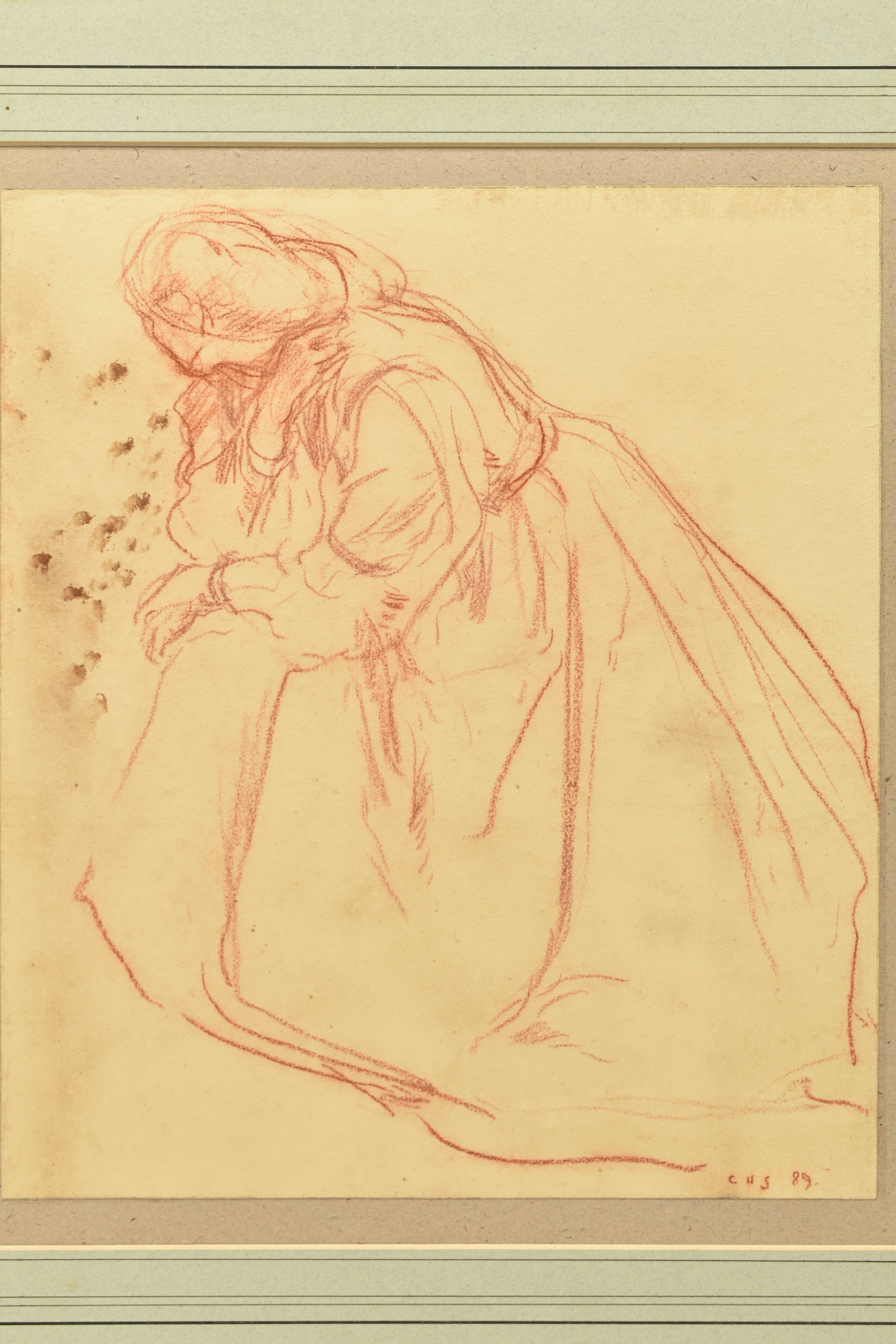 CHARLES HASLEWOOD SHANNON ( 1863-1937) A STUDY OF A FEMALE FIGURE, initialled and dated (18) 89 - Image 2 of 8