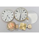 WATCH MOVEMENTS, to include two pocket watch movements, and four wristwatch movements such as a