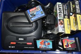 SEGA MEGADRIVE CONSOLES AND GAMES, includes an original Megadrive console and a Megadrive II