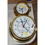 TWO HERMLE QUARTZ SHIP STYLE CLOCKS, diameter of the largest clock approximately 15cm (2)