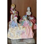 THREE ROYAL DOULTON FIGURINES, comprising an Afternoon Tea HN1747 figure group (tiny loss to stalk