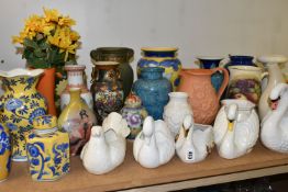 A COLLECTION OF CERAMIC VASES, to include largely modern pieces, some of an Oriental style, a