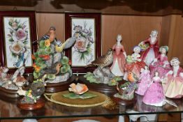 A COLLECTION OF FIGURINES AND OTHER ORNAMENTS, to include Coalport Minuettes Jessica and Rosie,