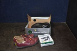 A PAIR OF HI TEC LYTHAM GOLF SHOES brand new in box, UK size 9 along with a used pair of golf