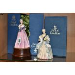 TWO BOXED ROYAL DOULTON FIGURINES OF HM QUEEN ELIZABETH THE QUEEN MOTHER, limited editions,