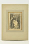 CIRCLE OF WILLIAM HENRY HUNT (1790-1864) A STUDY OF A SEATED FEMALE FIGURE, unsigned, Henry Scipio