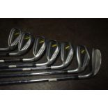 A COLLECTION OF TAYLOR MADE R BLADEZ GOLF CLUBS comprising an S 55-degree, putter, 5, 6, 7, 8 and