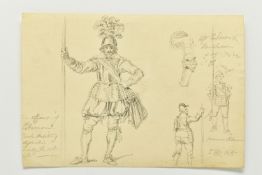 JAMES WARD (1769-1859) A PAGE FROM A SKETCHBOOK, depicting an Officer Pikeman and armour, signed