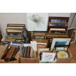 FIVE BOXES AND LOOSE ASSORTED PRINTS ETC, to include print reproductions of paintings by William