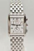 A 'RAYMOND WEIL' WRISTWATCH, quartz movement, rectangular chronograph dial, signed 'Raymond Weil',