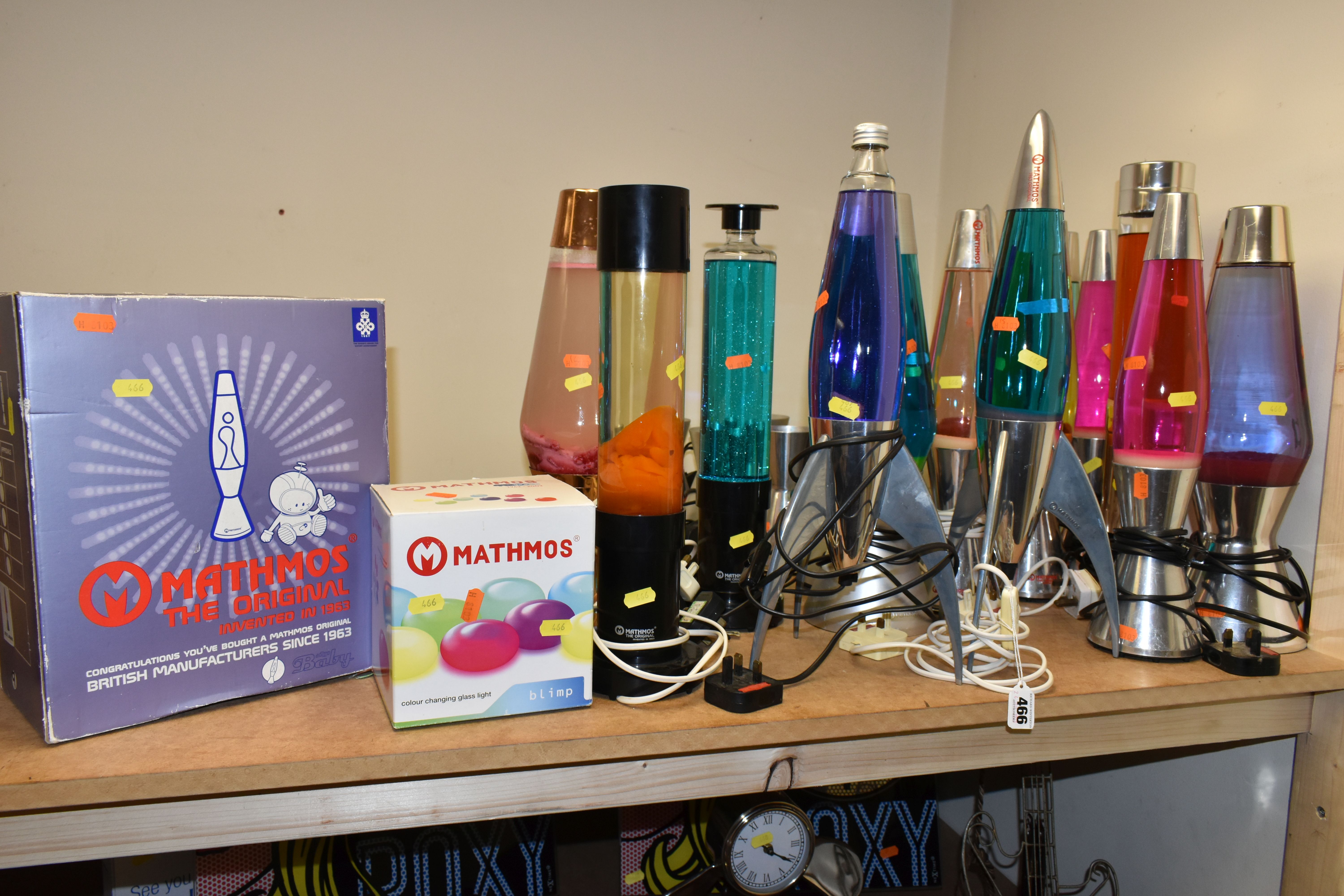 A COLLECTION OF MATHMOS LAVA LAMPS AND SIMILAR, comprising ten Mathos Lava lamps in assorted colours