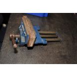 A RECORD No 52E WOODWORKING VICE with 7in jaws and wooden facia at 9in