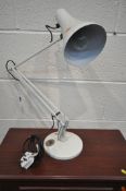 A WHITE MODEL 90 ANGLE POISE TABLE LAMP (condition - sticker to base, overall good condition)