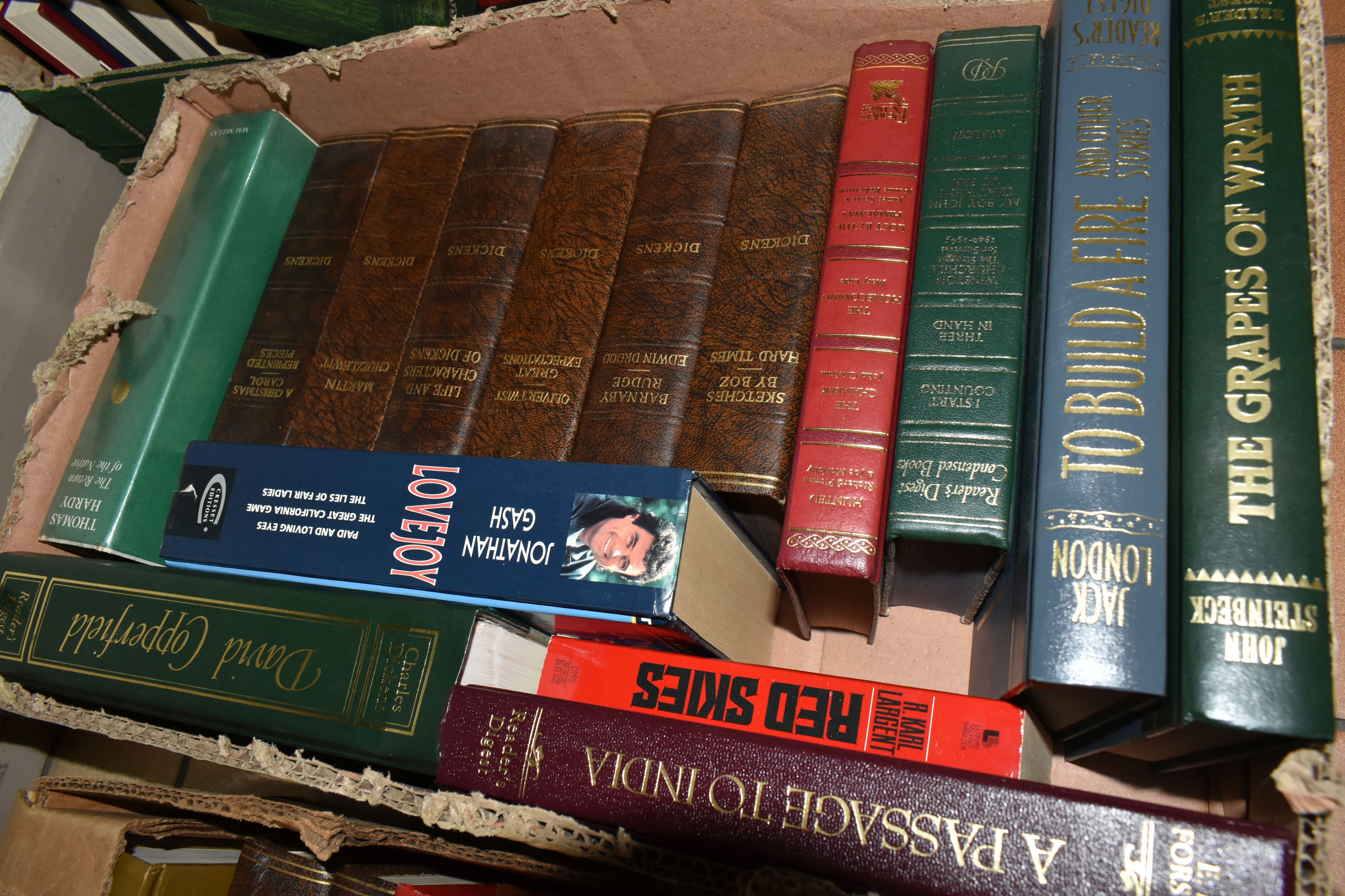 FIVE BOXES OF BOOKS, to include mostly hardback classic novels, Thomas Hardy, Richard Adams, - Image 4 of 6