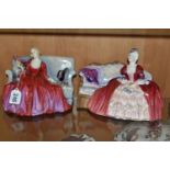 TWO ROYAL DOULTON FIGURINES, each seated on a sofa, comprising Belle O' The Ball HN1997, and Sweet