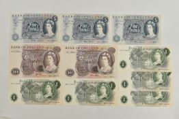 A QUANTITY OF BANK OF ENGLAND BANKNOTES, to include page One Pound Five x crisp consecutives WE 88-
