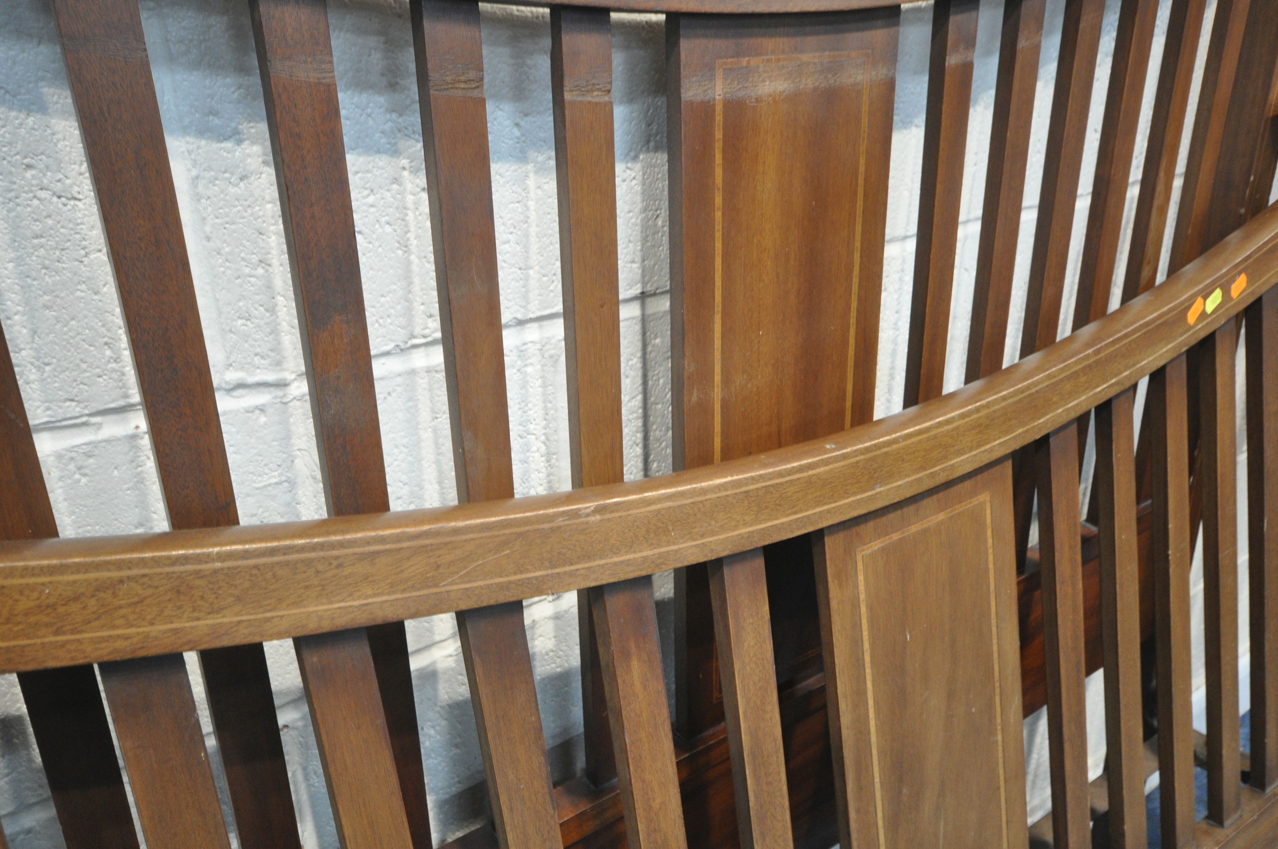AN EDWARDIAN MAHOGANY 4FT6 BEDSTEAD, with side rails and slats (condition - scuffs and scratches) - Image 2 of 3