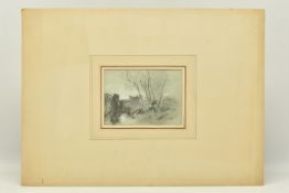 HERCULES BRABAZON BRABAZON (1821-1906) A LANDSCAPE WITH TREES, a page from a sketchbook,