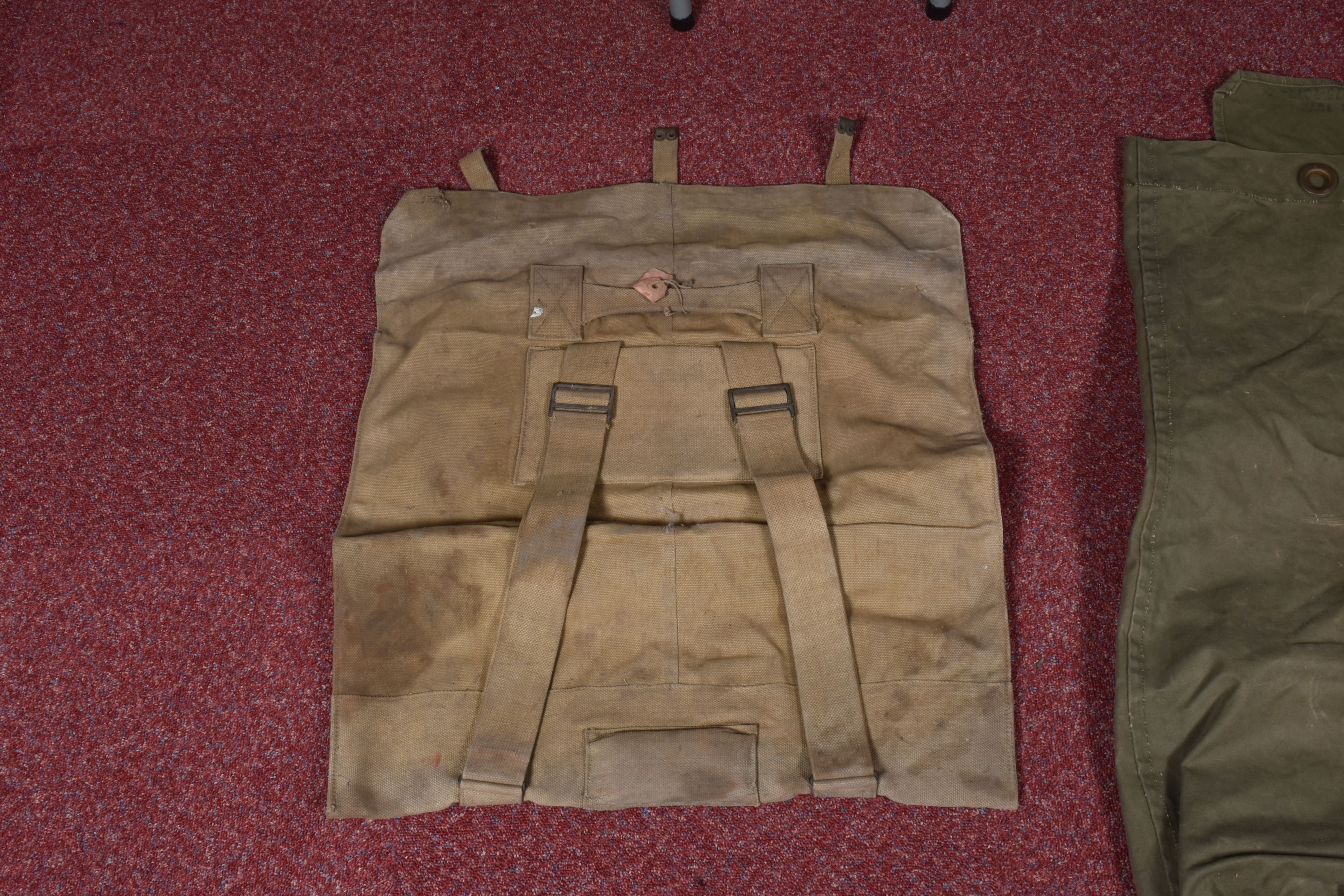 A QUANTITY OF MILITARY RELATED ITEMS, to include four groundsheets, four olive green t shirts, - Image 12 of 12