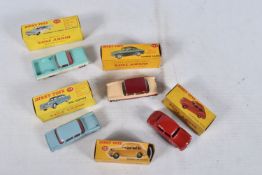 A TRAY OF BOXED DINKY TOYS MODEL DIE-CAST VEHICLES AND ONE EMPTY BOX, to include a Humber Hawk no.
