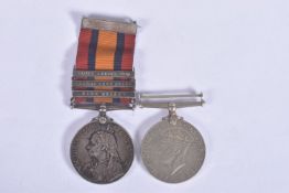 A BOER WAR QUEEN'S SOUTH AFRICA MEDAL AND A WWII 1939-45 MEDAL, the QSA is correctly named to 2765