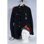 A BLUE ROYAL REGIMENT OF FUSILIER NUMBER ONE DRESS JACKET, also included is an officers cap, the