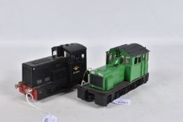 TWO UNBOXED O GAUGE SHUNTING LOCOMOTIVES, Atlas Plymouth Switcher locomotive, has been repainted and