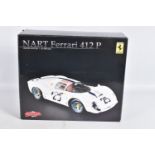 A BOXED LIMITED EDITION GMP NART FERRARI 412 P 1:18 MODEL VEHICLE, numbered G1804114, white