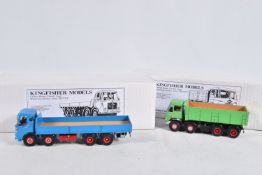 TWO CONSTRUCTED KINGFISHER MODELS WHITE METAL LORRY KITS, 1/48 scale, A.E.C. Mammoth Major Mk.V