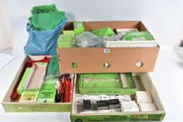 THREE BOXES OF SUBBUTEO ACCESSORIES, to include a quantity of fencing (both types), Jules Rimet