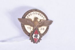 A NAZI GERMANY HJ VICTORS BADGE, this is in the National trade competition, the front features the