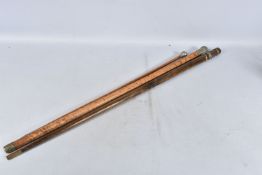 TWO ROYAL WARWICKSHIRE RELATED WALKING CANES AND A SWAGGER STICK, one can has a white metal and blue