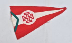 A TRIANGULAR CLOTH PENNANT, this relates to the Christian Socialist party of the Austrian Chancellor