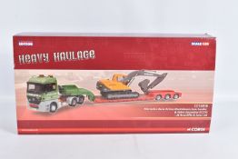 A BOXED LIMITED EDITION CORGI HEAVY HAULAGE MERCEDES-BENZ ACTROS NOOTEBOOM LOW LOADER 1:50 DIE-