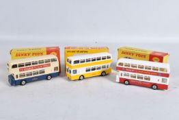 A BOXED METOSUL LEYLAND ATLANTEAN DOUBLE DECKER BUS, No.34, S.M.C. yellow and white livery,