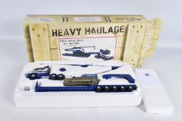 A BOXED LIMITED EDITION CORGI HEAVY HAULAGE SCANIA T CAB KING TRAILER WITH TOWER CRANE MODEL DIE-