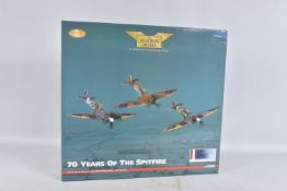 A BOXED LIMITED EDITION CORGI AVIATION ARCHIVE 70 YEARS OF THE SPITFIRE 1:72 MODEL MILTARY