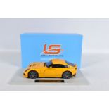 A BOXED LS COLLECTABLES TVR SAGARIS 2005 1:18 MODEL VEHICLE, numbered LS008B, in colourway 'Yellow