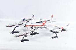 A COLLECTION OF PLASTIC AIRCRAFT MODELS, not constructed kits, no makers marking, assorted jet