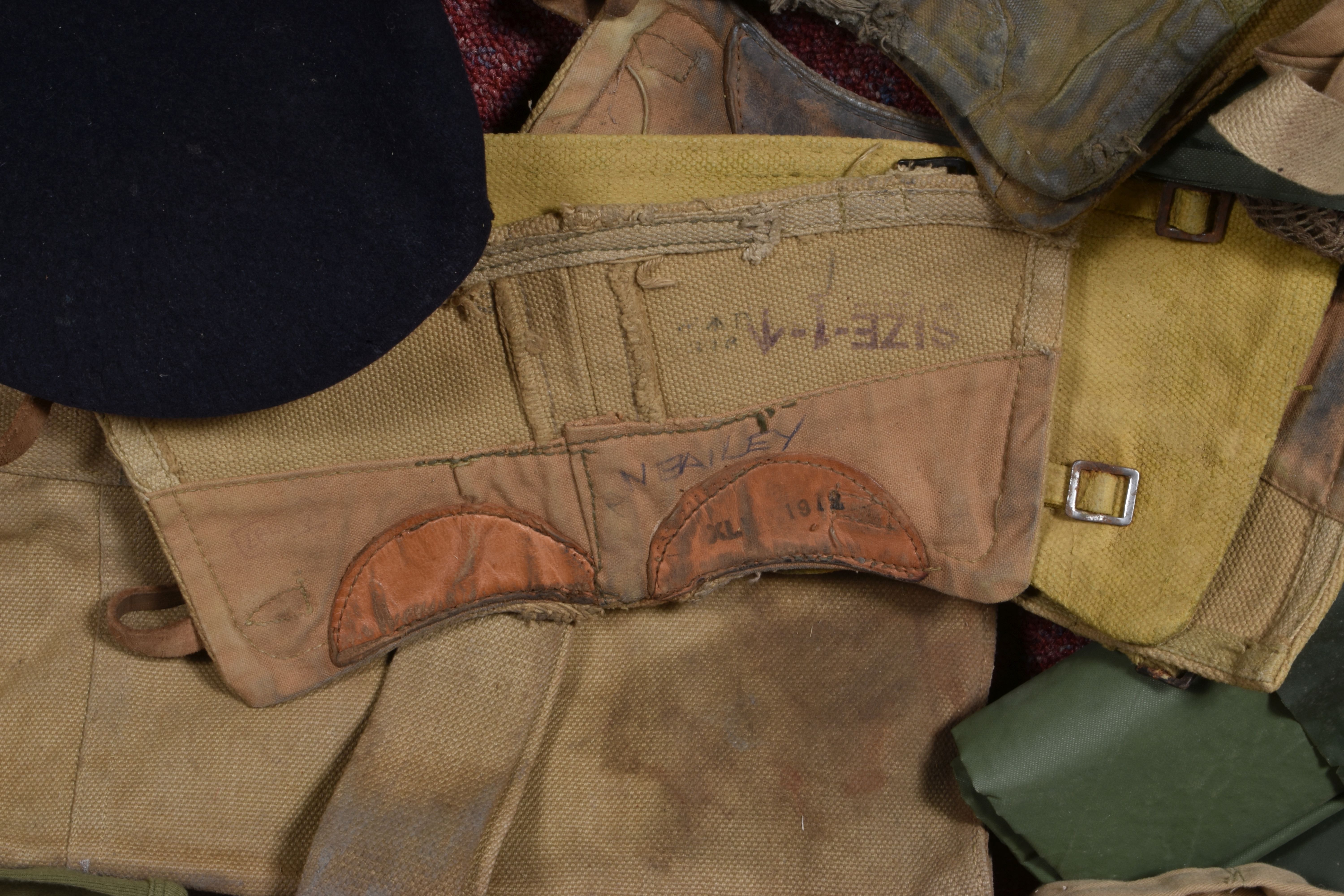 A QUANTITY OF MILITARY RELATED ITEMS, to include four groundsheets, four olive green t shirts, - Image 5 of 12