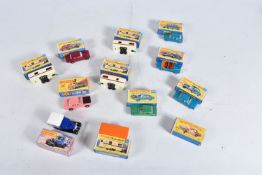 ELEVEN BOXED MATCHBOX DIE-CAST VEHICLES AND ONE EMPTY BOX, the first is a Superfast Ford Zodiac MK